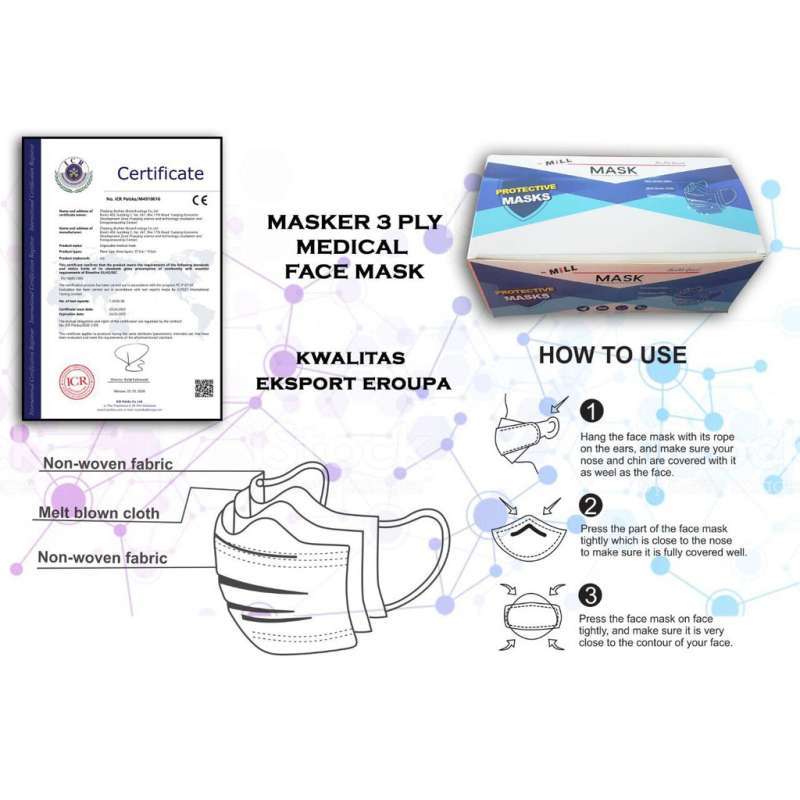 Jual Masker 3 Ply Disposable 50pcs Online November 2020 Blibli Com