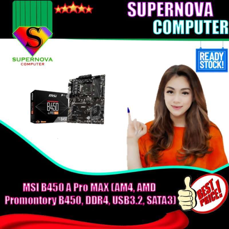 Jual MSI B450 A Pro MAX AM4 AMD Promontory B450 DDR4 USB3.2