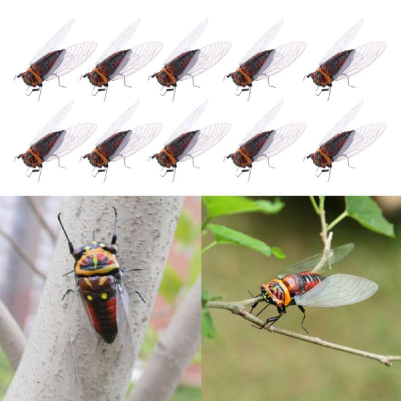 Realistic Insect Cicada Ornament Figure Garden Lawn Tree Grassland Decor 