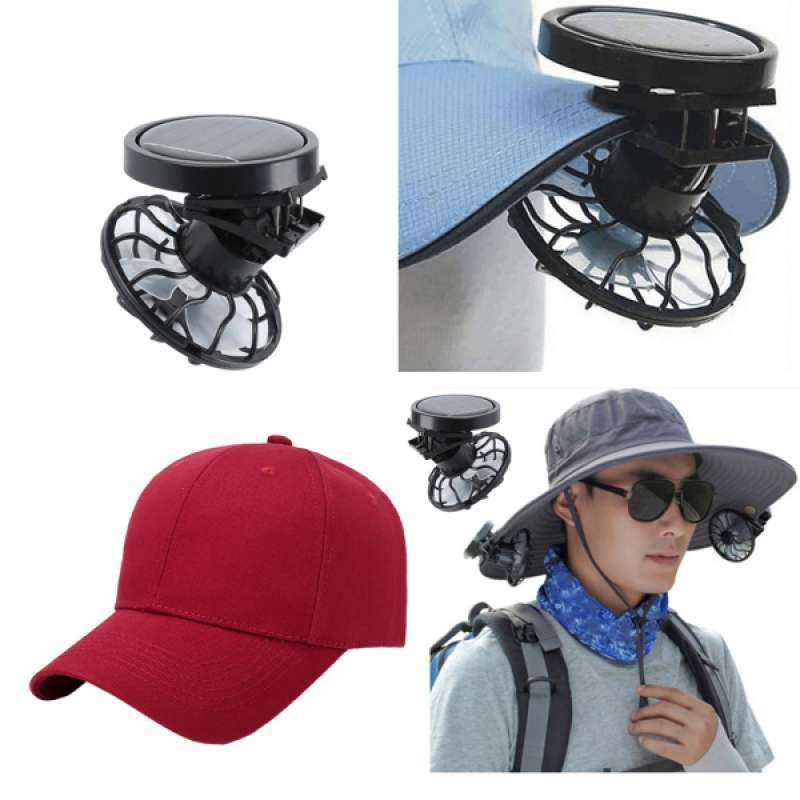 Cap Solar Powered Fan With Cap Portable 