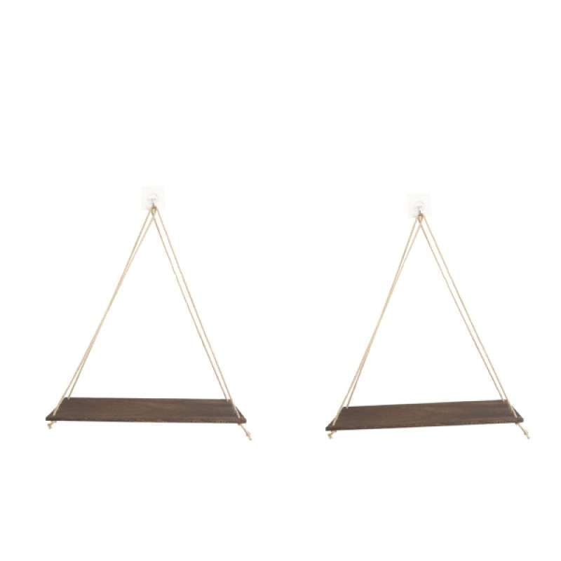 Jual 2pcs Wall Mounted Shelves Garden Hanging Rack W Rope Bathroom Decor Wood Online November 2020 Blibli