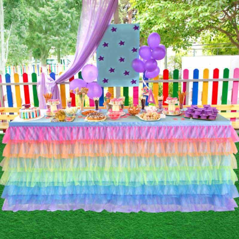 Jual 6ft Rainbow Tutu Table Skirt Tableware For Wedding Baby Shower Birthday Party Online September 2020 Blibli Com
