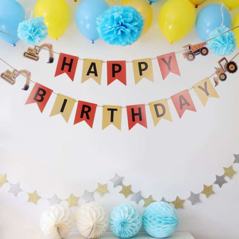 Jual Happy Birthday Tractor Car Paper Banner Kids Birthday Party Decor Supplier Terbaru Juli 2021 Blibli