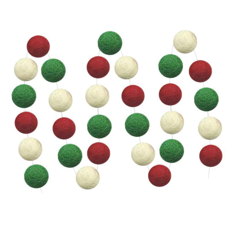 Jual 30pcs Wool Felt Pom Pom Balls Garland Wreath Christmas Tree Ornaments Decor Online November 2020 Blibli Com