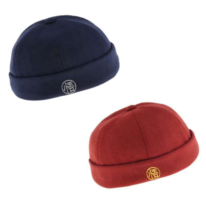 Promo 2pcs Men Retro Wool Docker Cap 