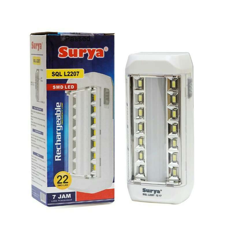 surya sql l2207 lampu emergency rechargeable lamp 22 smd led