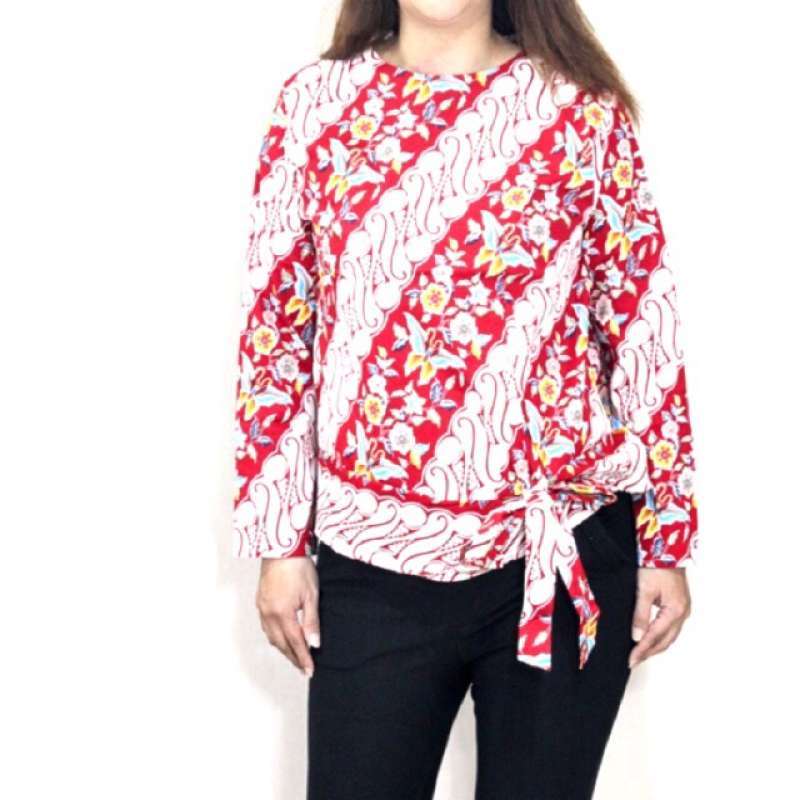 Jual G78 Baju Atasan Blouse Batik Wanita Lengan Panjang U Muslimah Model Terbaru Katun Strecth Online Mei 2021 Blibli