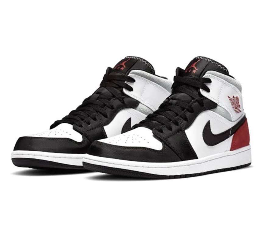 air jordan 1 mid red black toe