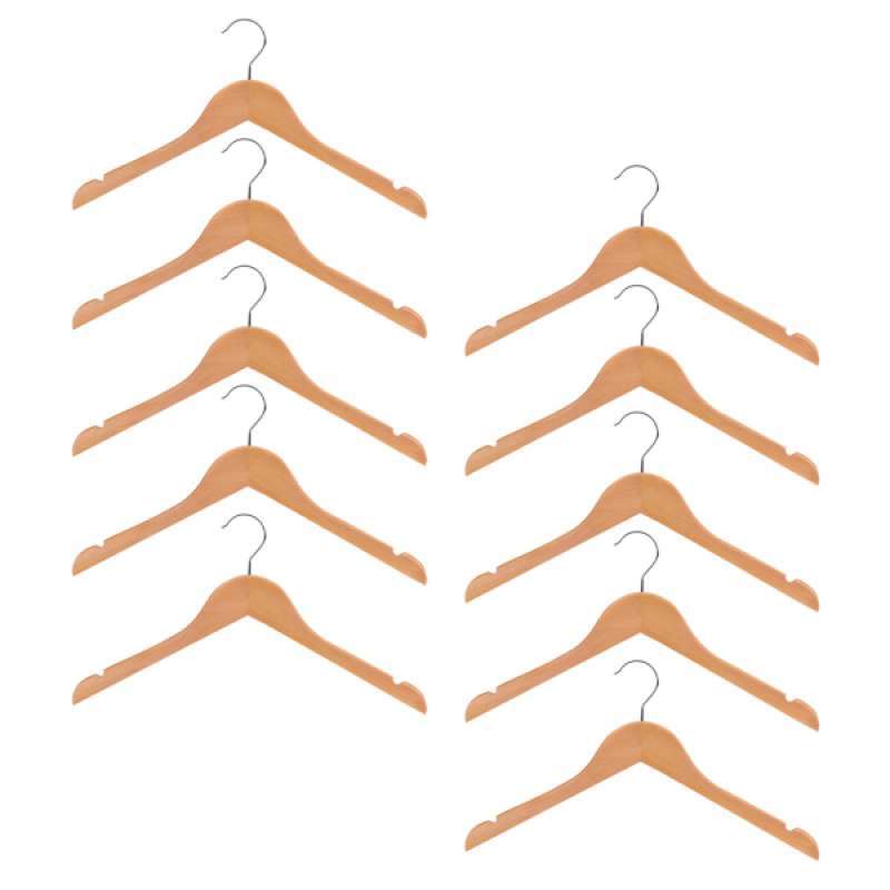 10pcs Wooden Wood Coat Hangers Wardrobe Kids Baby Strong Rack Hangers 32cm 