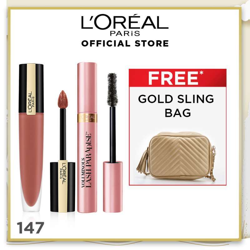 Jual L Oreal Paris Rouge Signature Wild Nudes Lipstick 147 I Believe Lash Paradise Free Gold Sling Bag Online November 2020 Blibli