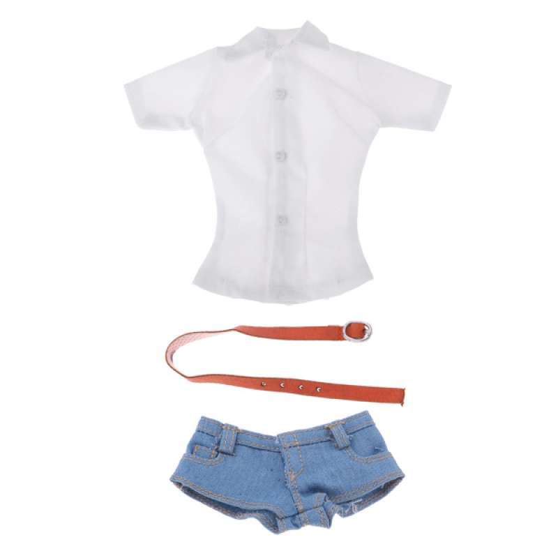 Promo 1/6 White Short Sleeve Shirt Jean 