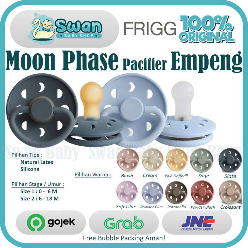 FRIGG Moon Phase Natural Rubber Pacifier Moon Phase Silicone Pacifier  Empeng