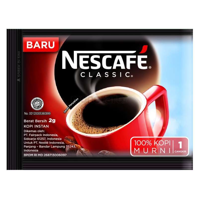 Jual Nescafe Classic Black Coffee Powder 2g X 10 Sachet Kopi Klasik Hitam Bubuk Instant Online Maret 2021 Blibli