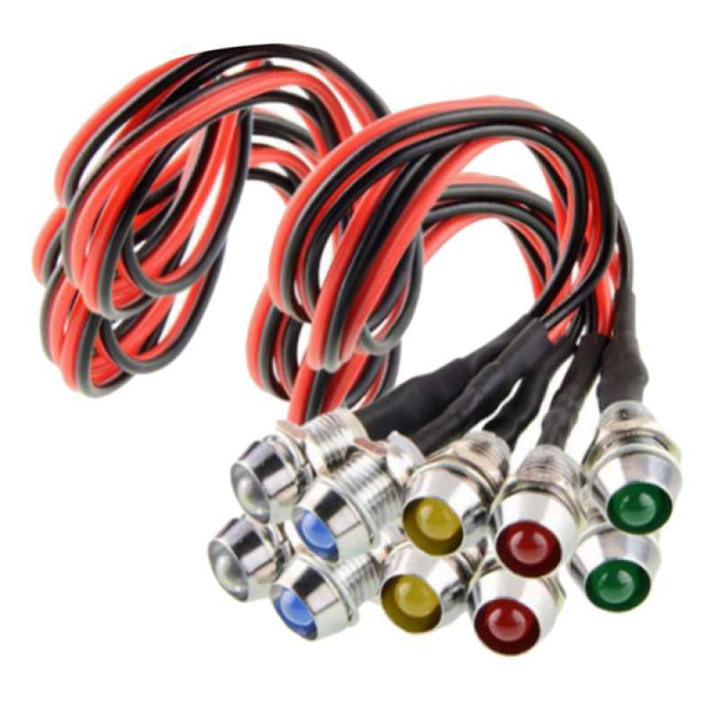 10x 12v 10mm led indicator light lamp pilot dash directional car motorcycle