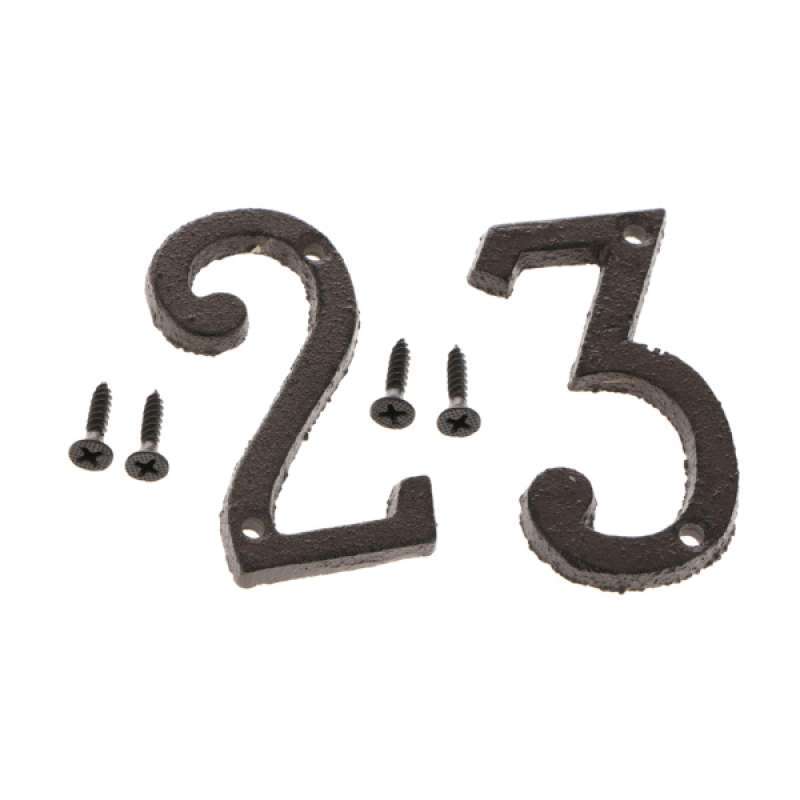 2pcs Vintage Wrought Iron House Office Address Door Number Sign Plaque 1 6