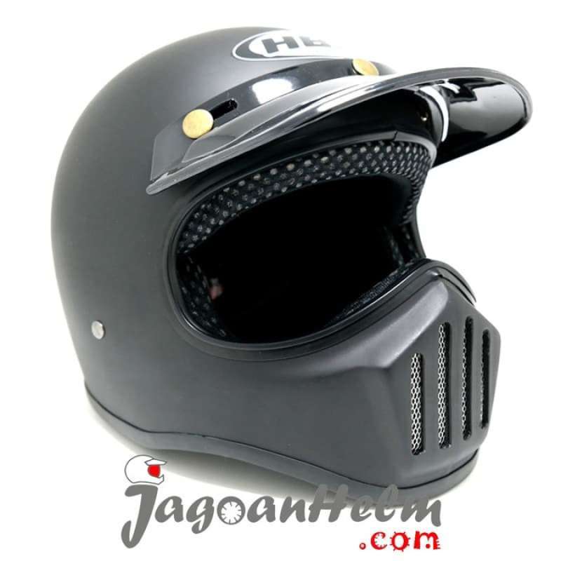 Jual Hbc Helm Cakil Solid Black Doff Retro Fullface Online Februari 2021 Blibli