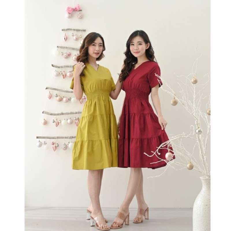 Valen Dress Casual Baju Santai Terusan Formal Holiday Fashion Wanita