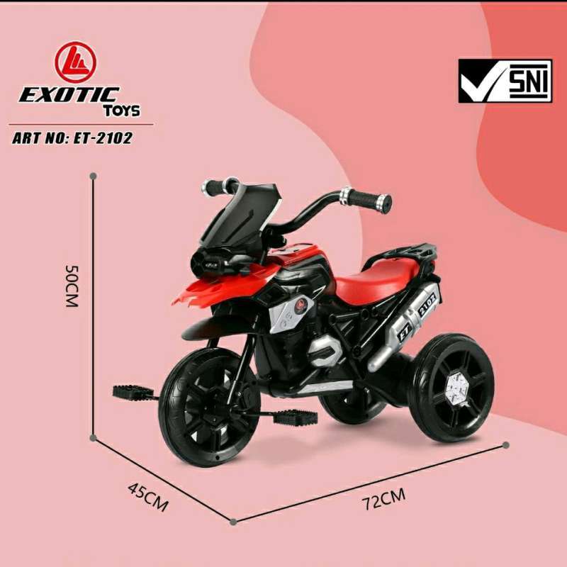 Mainan Anak Motor Motoran Gowes Exotic ET-2102 Sepeda Anak Roda Tiga ET2102  Tricycle ET 2102