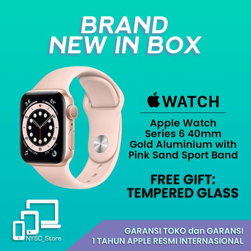 Jual Apple Watch Series 6 Gold Aluminum Case 40mm With Pink Sand Sport Band Gps Online Oktober 2020 Blibli Com