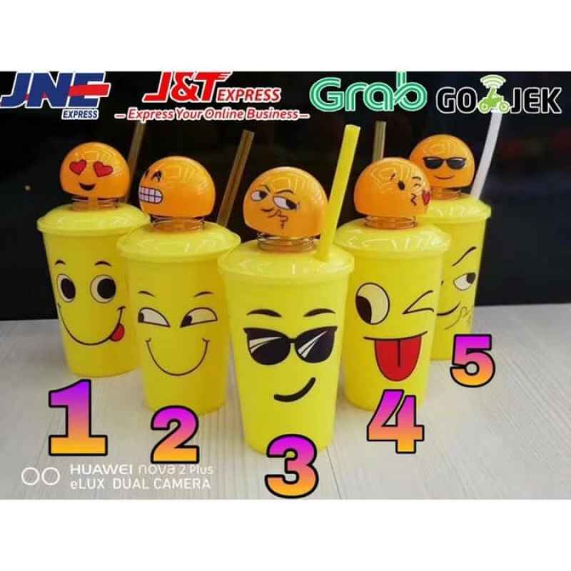 Jual Gelas Emoji Lucu 500ml Tempat Minum Emoticon Online November 2020 Blibli Com