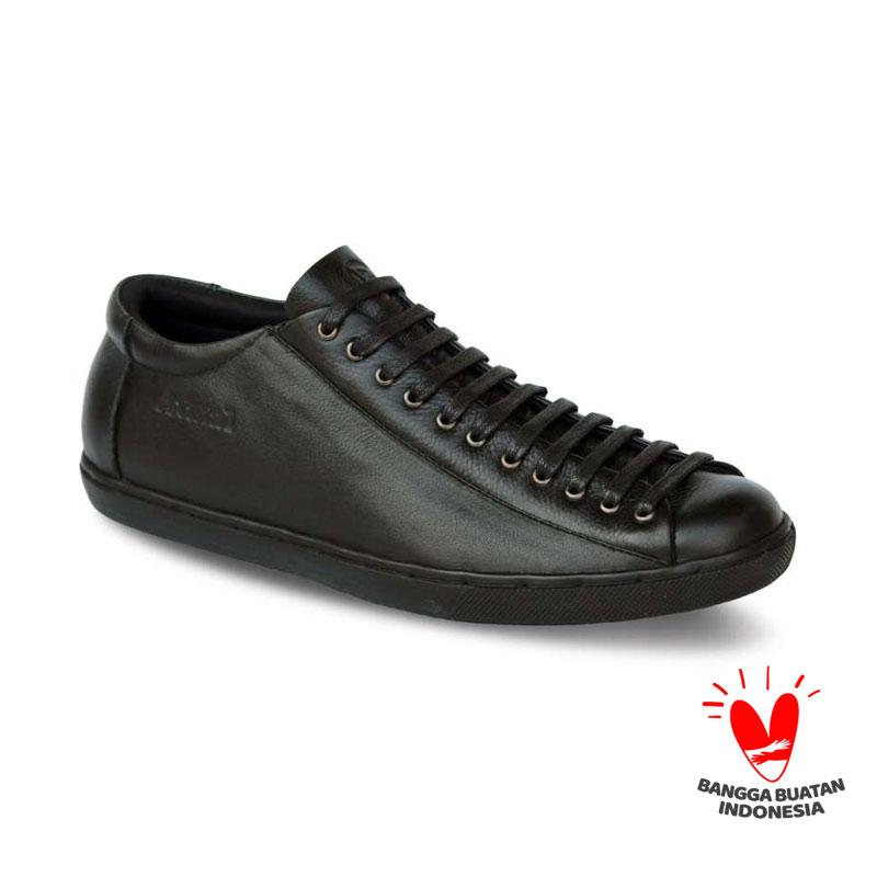 Jual Sepatu Sneakers Kulit Pria D13 Black Atmal Ukuran 38 43