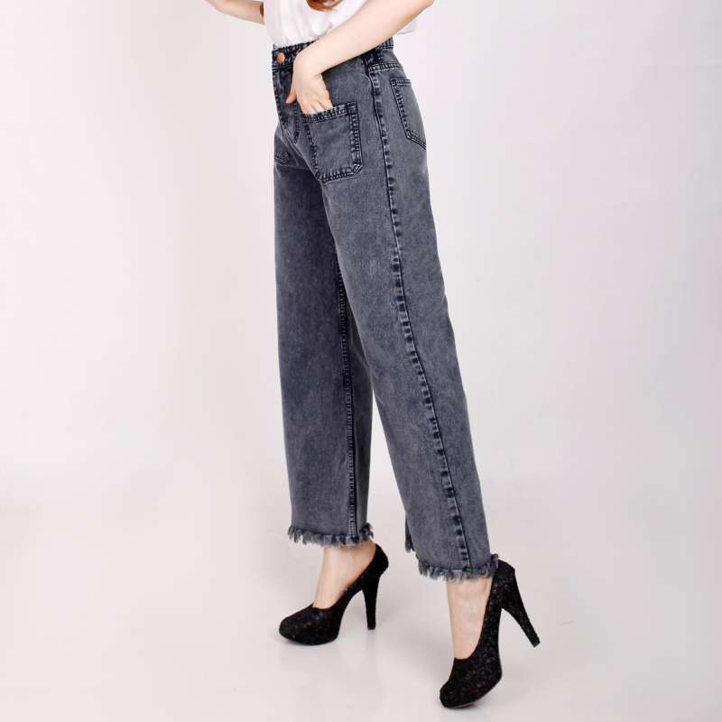 Jual Boyfriend Kulot Wanita Celana Boyfriend Rumbai Denim Bf Plain Non Stretch Import Online Desember 2020 Blibli