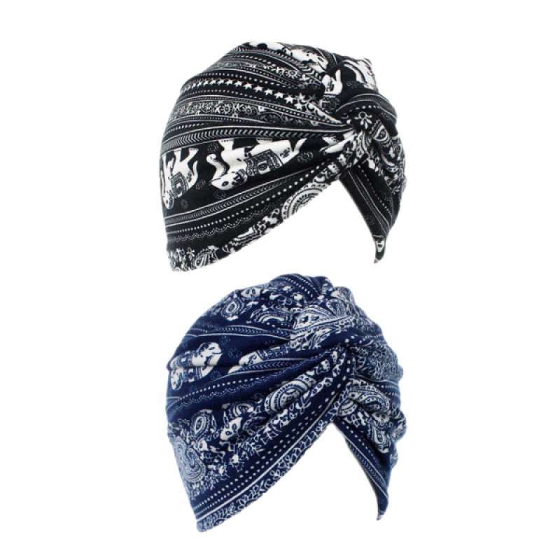 Promo 2PCS Womens Cotton Chemo Turban 