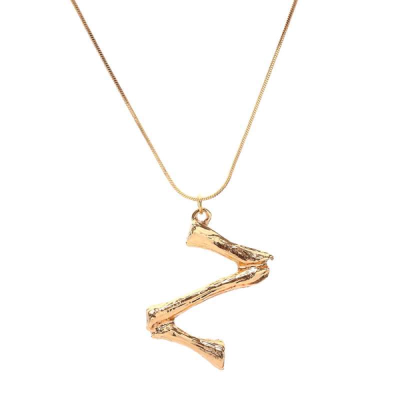 Initial Chain Gold Alphabet Pendant 