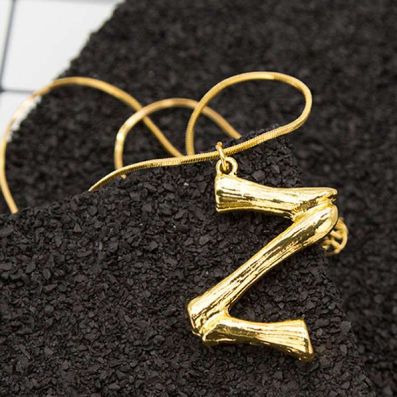 Initial Chain Gold Alphabet Pendant 