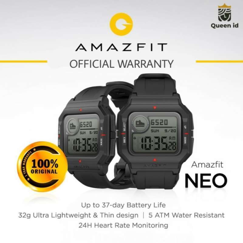 Jual Amazfit Neo Retro Smartwatch Always On Display Water Resistent Xiaomi  di Seller QUEEN id - Dadap-2, Kab. Tangerang | Blibli