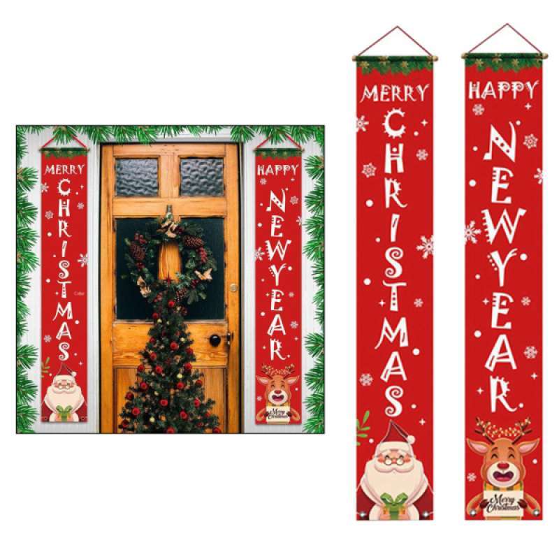 Jual Merry Christmas Party Banner Outdoor Indoor Home Decor Oxford Fabric Banner Xmas Online November 2020 Blibli Com