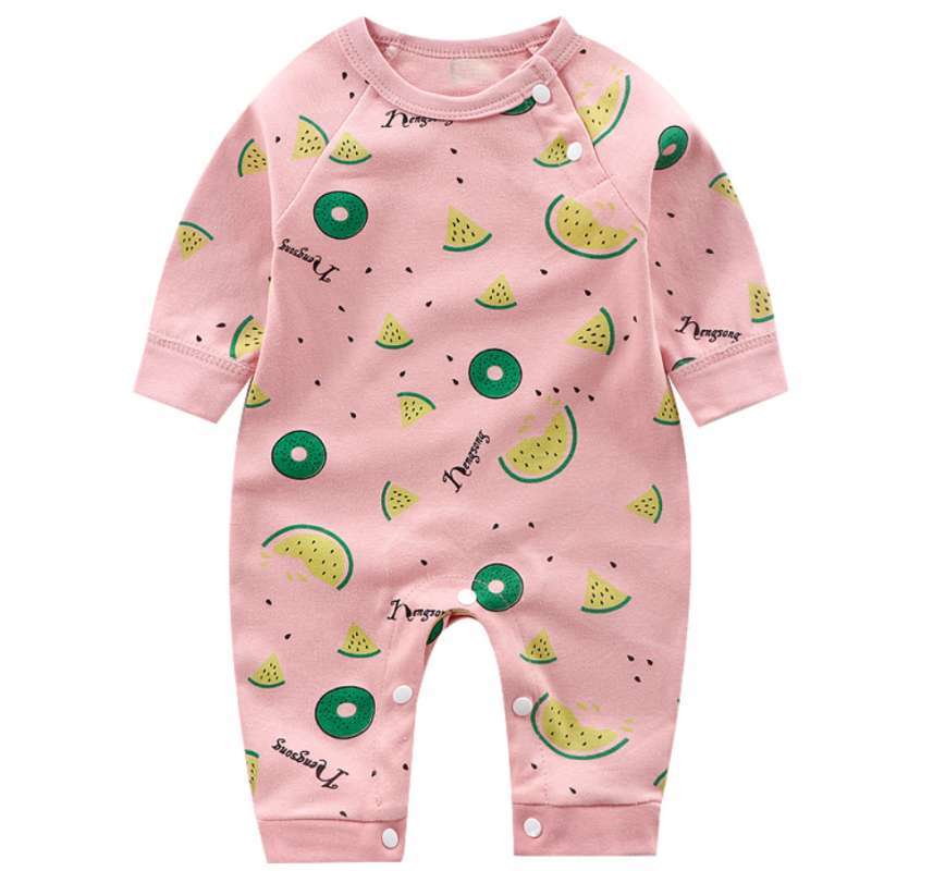 Promo Premium Long Baby Boy Jumpsuit Katun Motif Semangka Pink