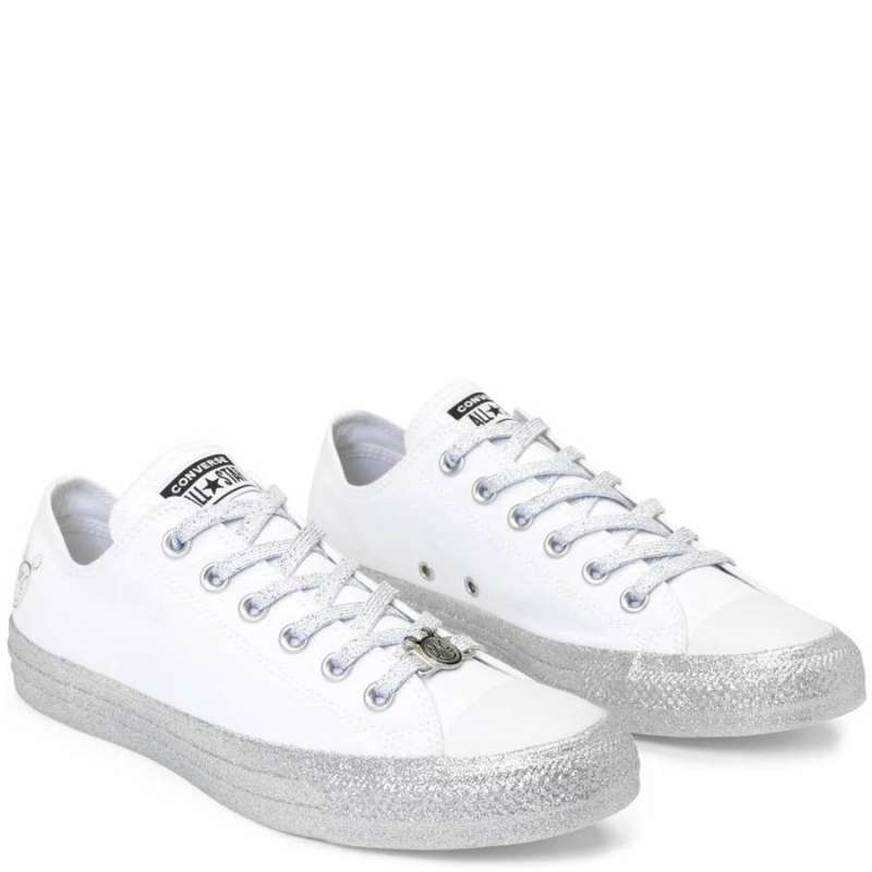 Jual CONVERSE x MILEY CYRUS LOW WHITE PURE PLATINUM ORIGINAL di Seller  hypebills - Jaka Sampurna, Kota Bekasi | Blibli