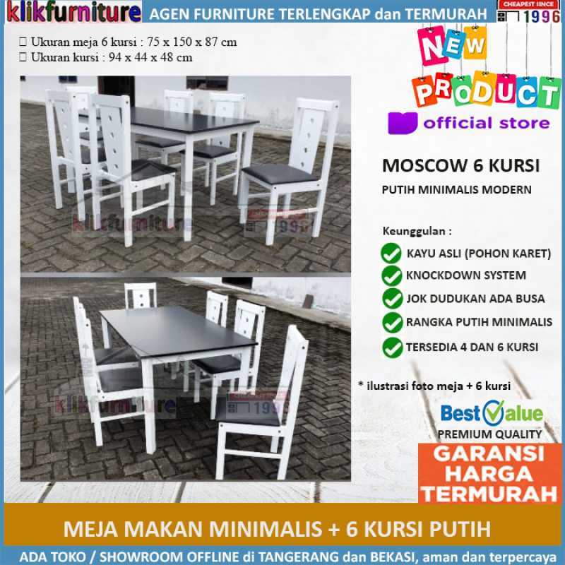 Jual Meja Makan Putih Minimalis Kayu 6 Kursi Moscou Online April 2021 Blibli .kursi bar kursi kantor kursi makan kursi tamu kursi teras lemari pajangan / hias mebel cafe meja belajar meja console meja kantor meja rias meja tamu mimbar jati mirror nakas penyekat ruangan pintu rumah rak buku rak sepatu rak tv set kursi sofa set meja makan. meja makan putih minimalis kayu 6 kursi moscou