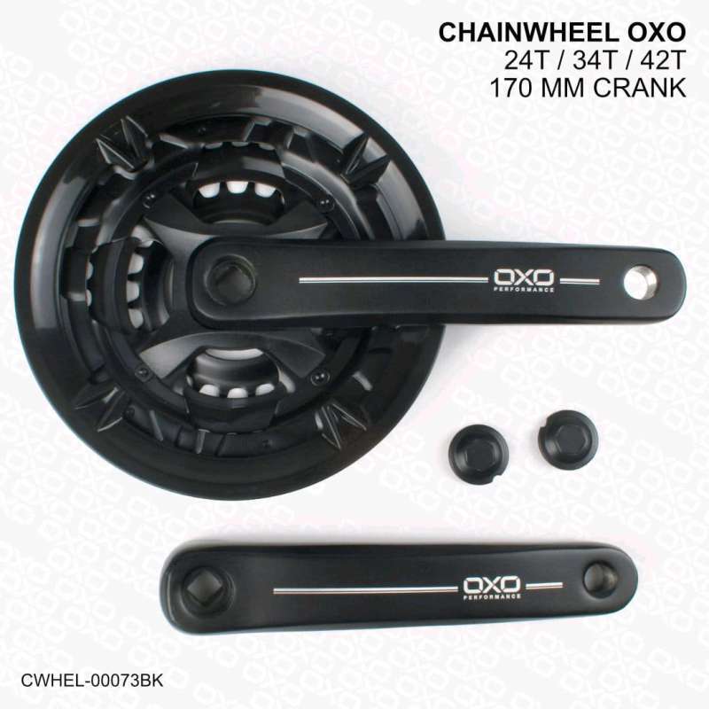 Jual Crank Oxo Cw49 Triple 42-34-24t Arm 170 Speed Mtb Roadbike