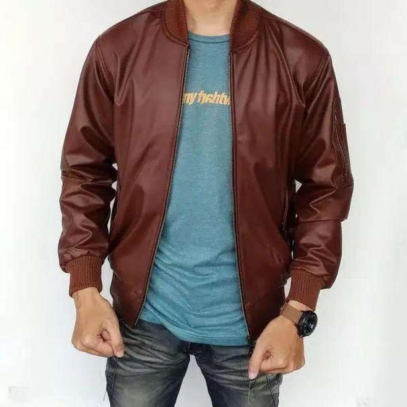 Jaket Kulit Pria Model Bomber Dhiie S Jacket Terbaru Agustus 2021 Harga Murah Kualitas Terjamin Blibli