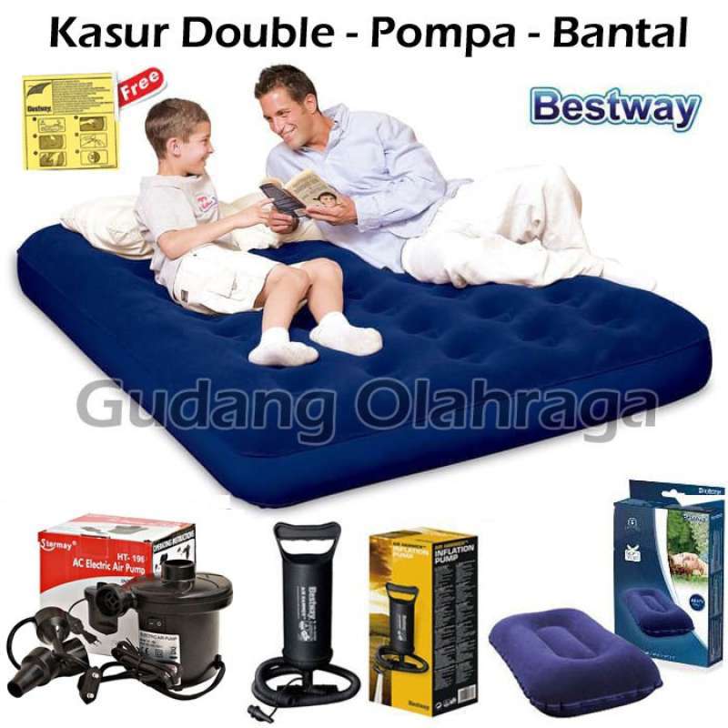 Jual Kasur Angin Double Biru 191cm X 137cm Air Bed Double 67002 Murah Mei 2021 Blibli