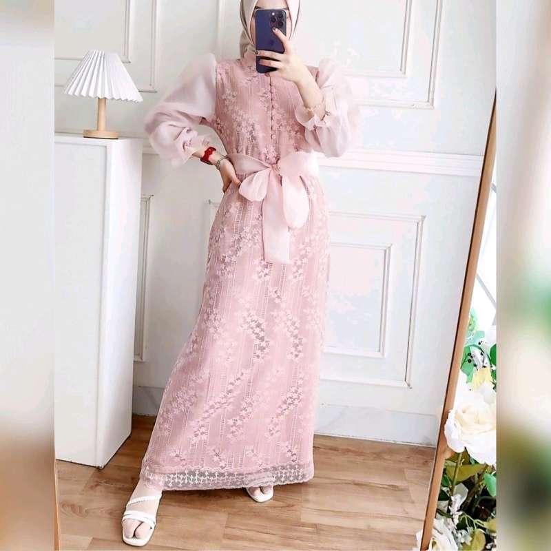 Long dress brokat sales modern