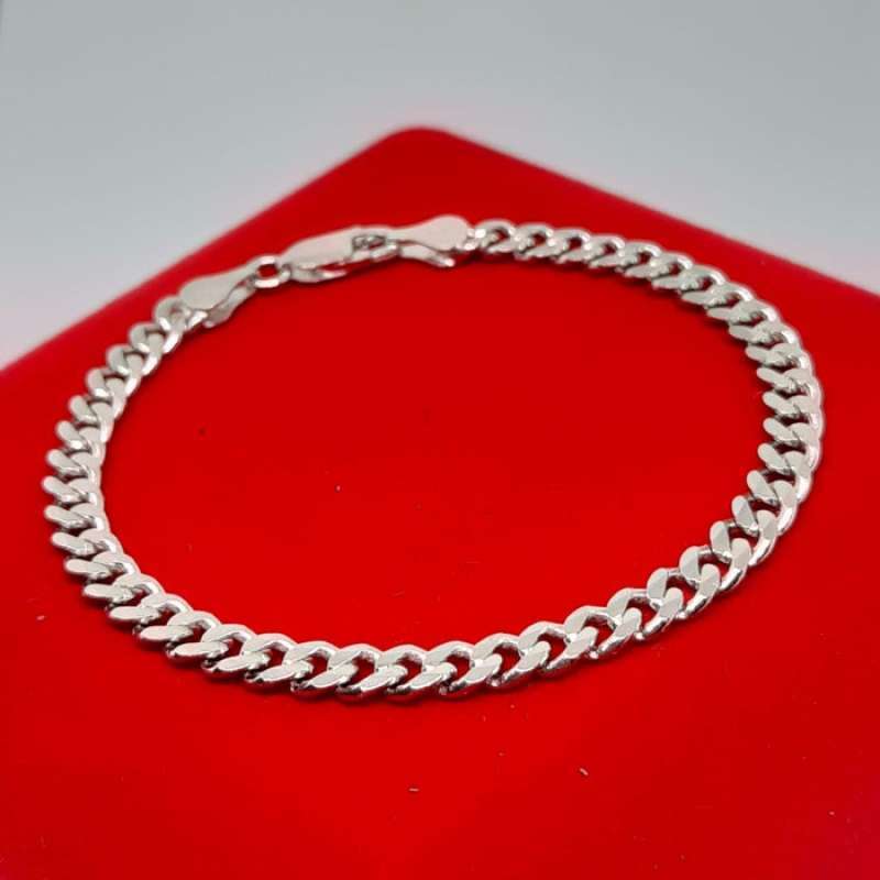 Jual Gelang Pria Wanita Perak Silver 925 Or Lapis Emas Putih Model Rantai Online November 2020 Blibli Com