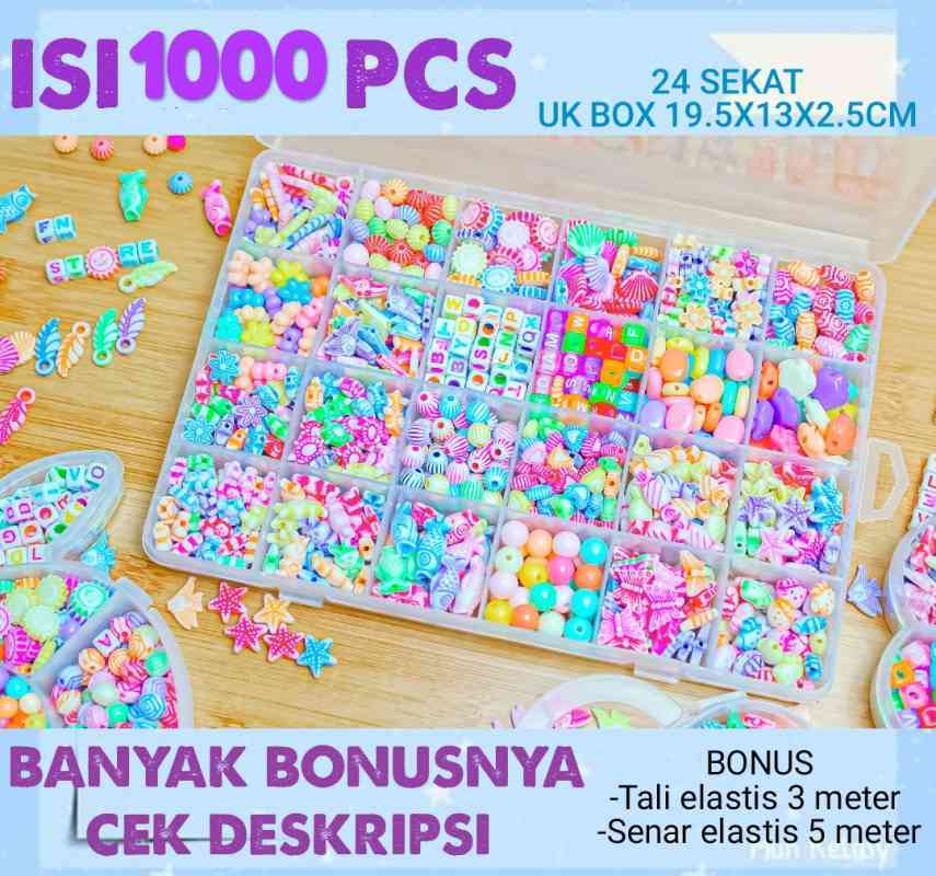 Jual Mainan Edukasi Anak Perempuan Manik Meronce Gelang Dan Kalung Diy Box Kotak 24 Sekat Online Januari 2021 Blibli