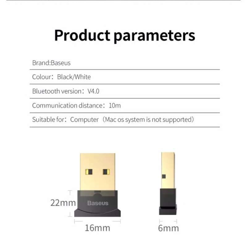 baseus bluetooth dongle receiver v4 0 adapter wireless pc laptop bt4 0