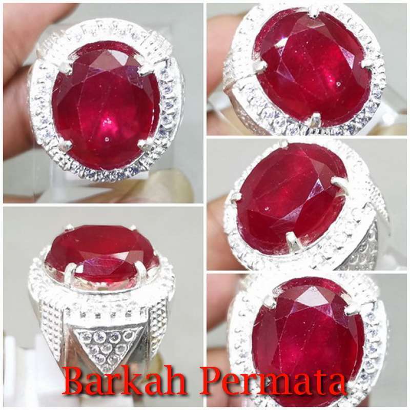 Jual Batu Permata Ruby Merah Darah Kating Ring Perak Asli N 2178 Online Mei 2021 Blibli