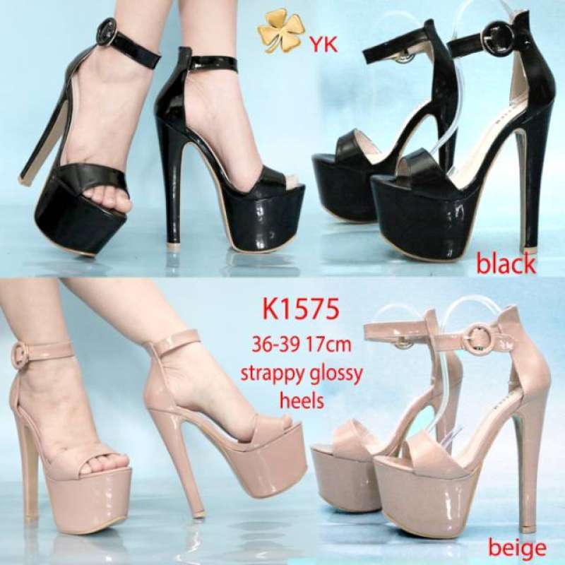Jual YKshoes 1575 big chunky heels 17cm 