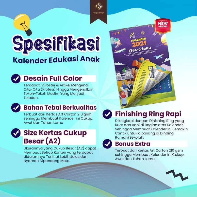 Jual Kalender Edukasi Anak 2021 King Salman Online Januari 2021 Blibli