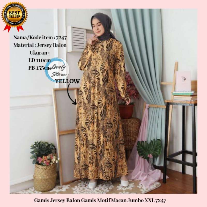 Jual Baju Gamis Wanita Terbaru Gamis Jersey Balon Gamis Motif Macan Jumbo Xxl 7247 Online Desember 2020 Blibli