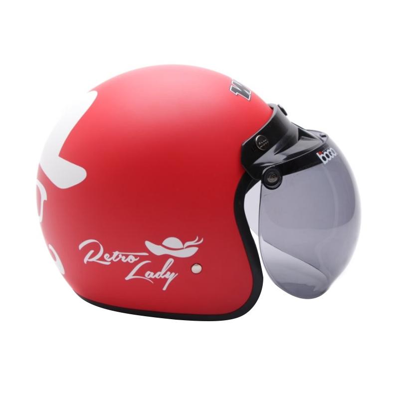 Jual Wto Helmet Retro Bogo Lady Merah Doff Murah Februari 2020