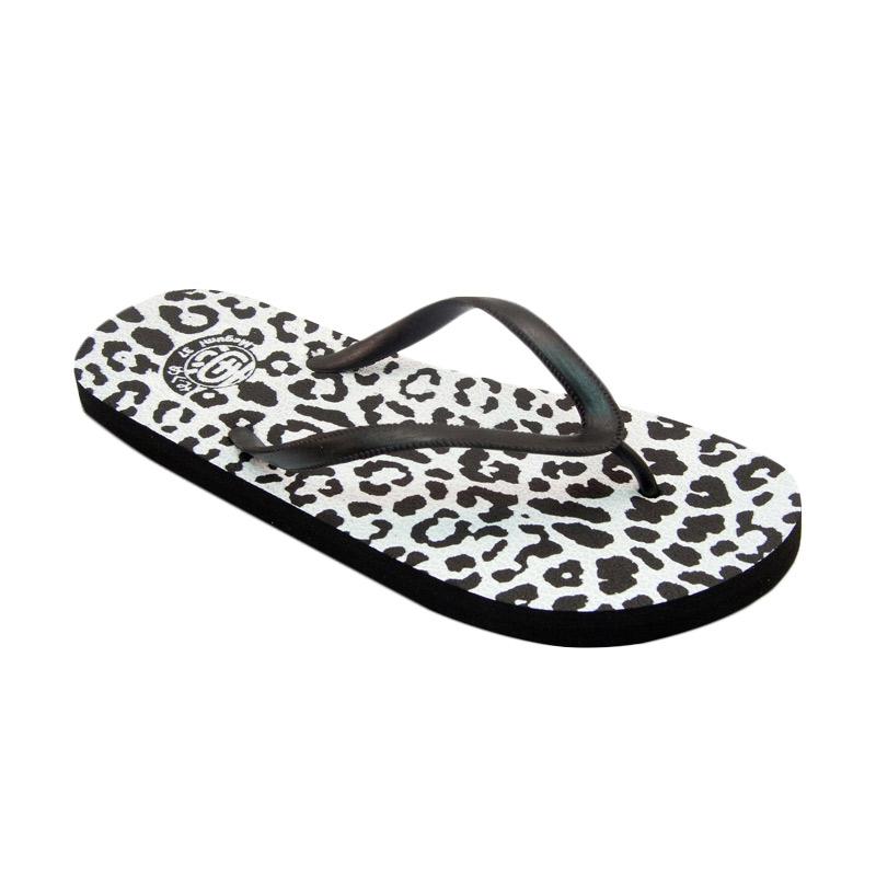 Megumi Leopard Sandal Flip Flop Wanita - Black