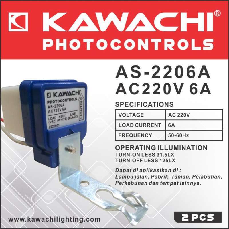 Sensor Lampu Jalan (Photocell Photocontrols) AC220V 6A KAWACHI