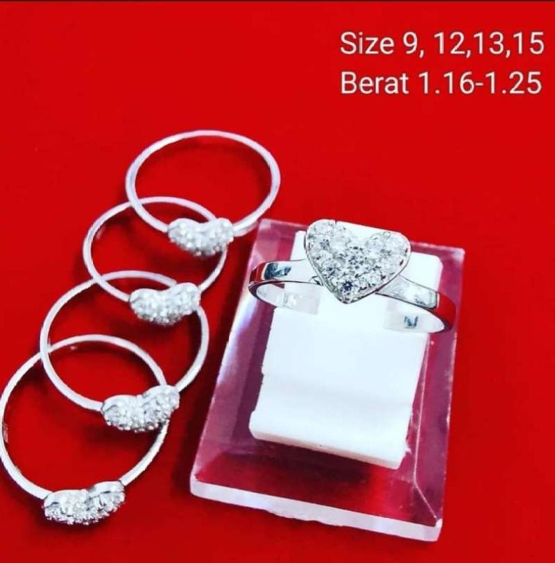 PERHIASAN SILVER 925 CINCIN FASHION 1.16 1.25 GRAM RODIUM