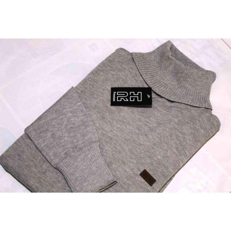 Baju Sweater rajut Turtleneck pria 
